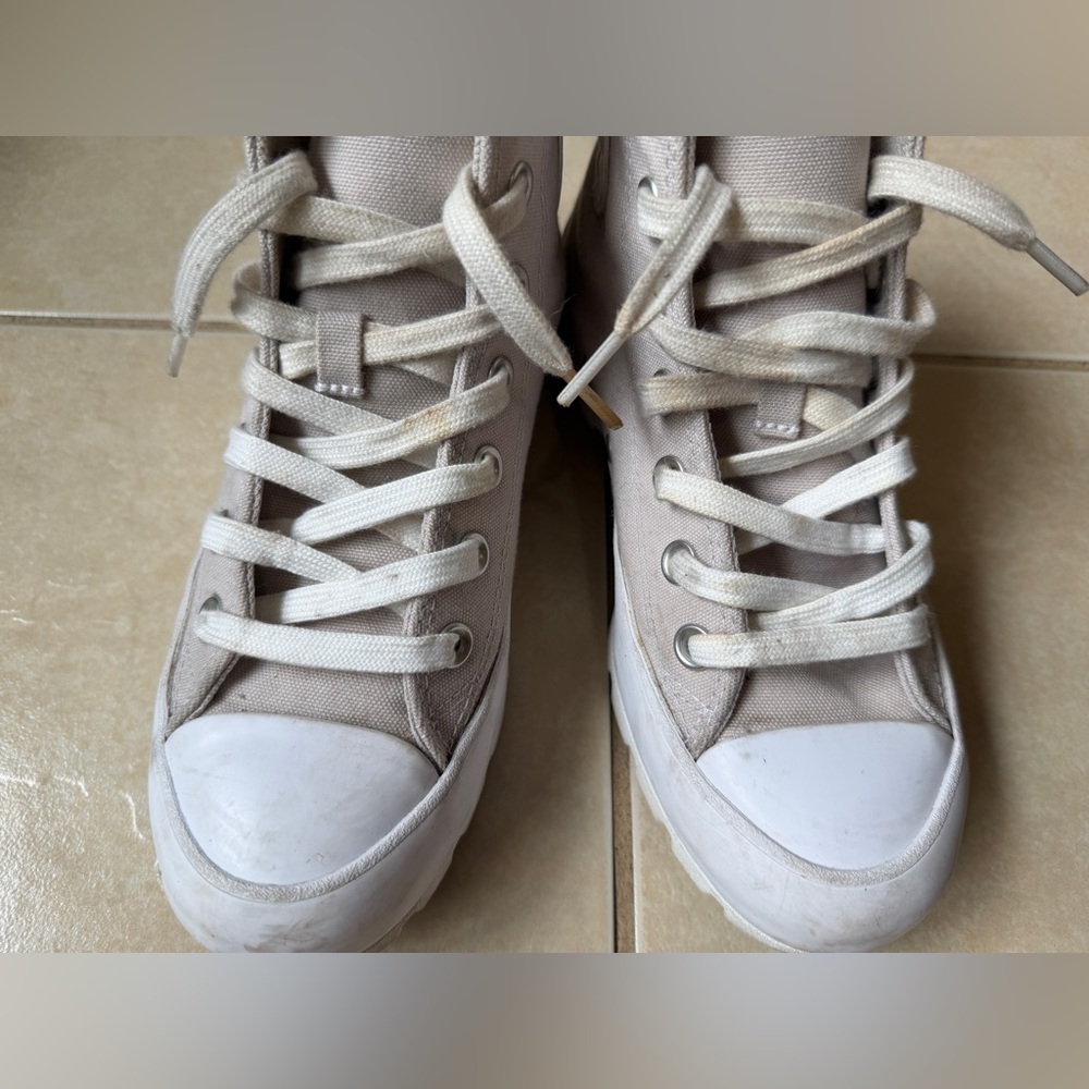 Converse Chuck Taylor All Star Move Tan Canvas Platform HT Sneakers Size W-6 - Picture 3 of 14
